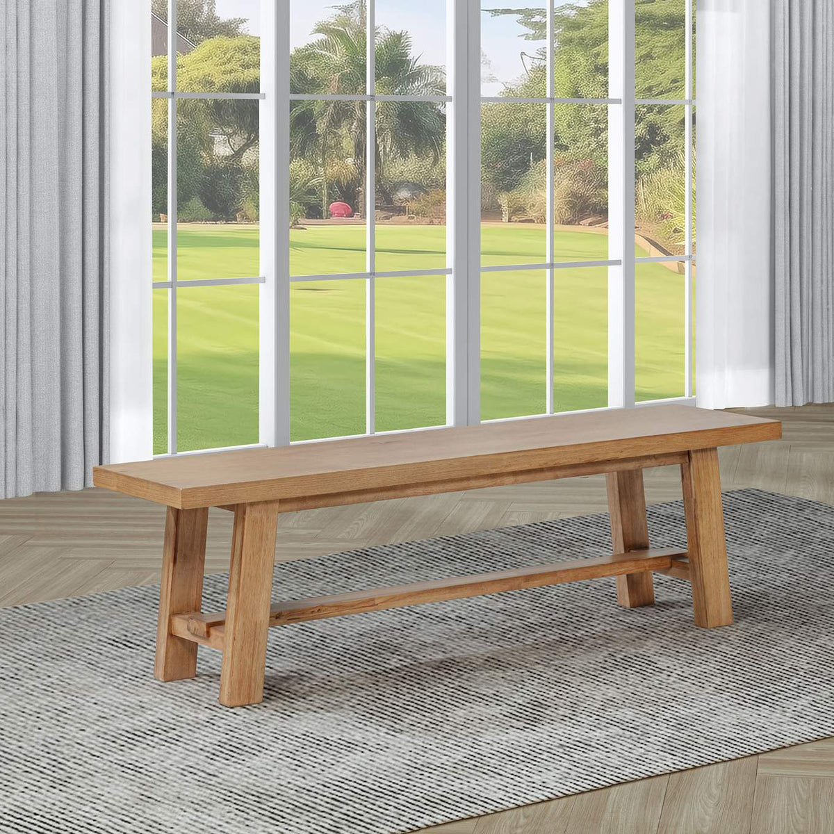 108543 Middleton 60-inch Wood Backless Dining Bench Natural Brown