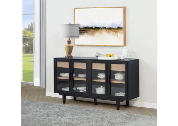 108545BLK Middleton 4-door Sideboard Server with Dual Drawers Black