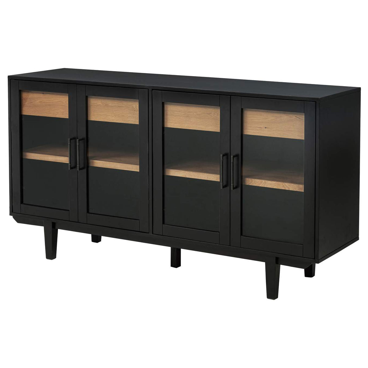 108545BLK Middleton 4-door Sideboard Server with Dual Drawers Black