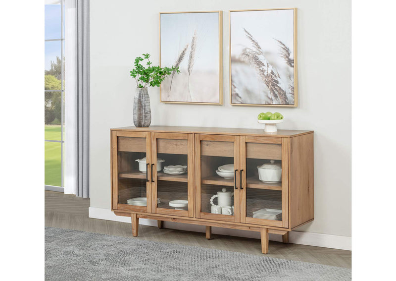 108545NAT Middleton 4-door Sideboard Server with Dual Drawers Natural