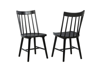 108546BLK Middleton Solid Wood Dining Side Chair Black (Set of 2)