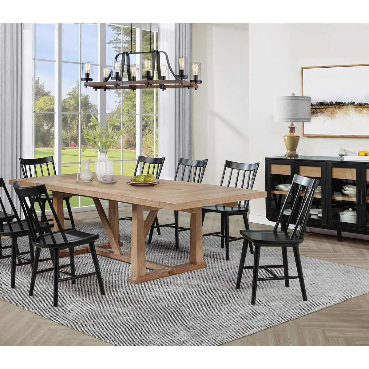 108546BLK Middleton Solid Wood Dining Side Chair Black (Set of 2)