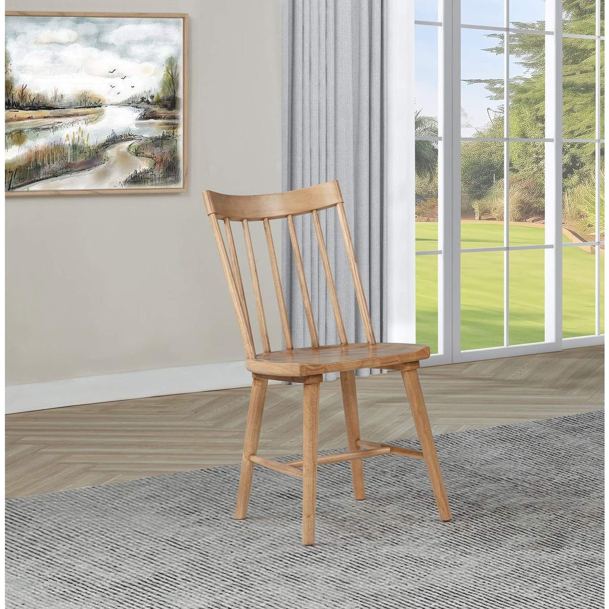 108546NAT Middleton Solid Wood Dining Side Chair Brown (Set of 2)