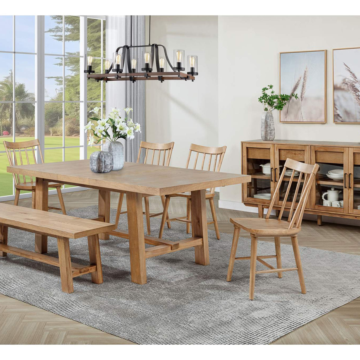 108546NAT Middleton Solid Wood Dining Side Chair Brown (Set of 2)