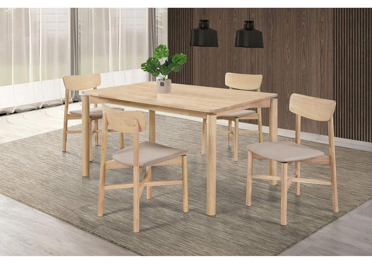 108551-S5 Parkridge 5-piece 59-inch Wood Dining Set White Washed
