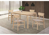 108551-S5 Parkridge 5-piece 59-inch Wood Dining Set White Washed