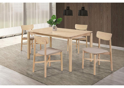 108551-S5 Parkridge 5-piece 59-inch Wood Dining Set White Washed