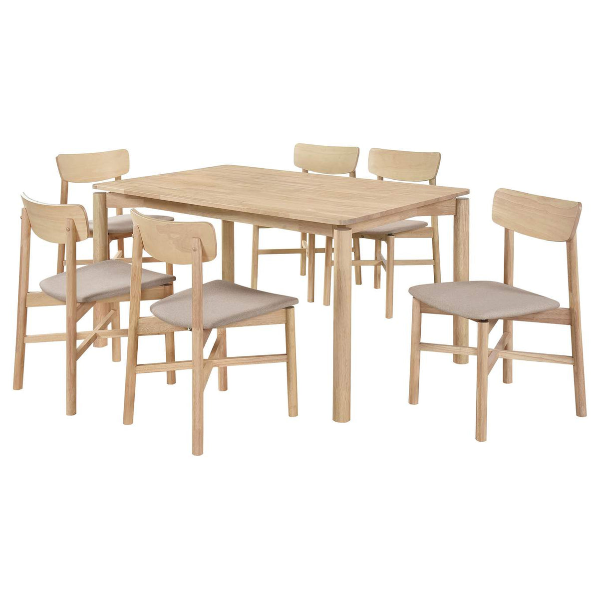 108551-S7 Parkridge 7-piece 59-inch Wood Dining Set White Washed