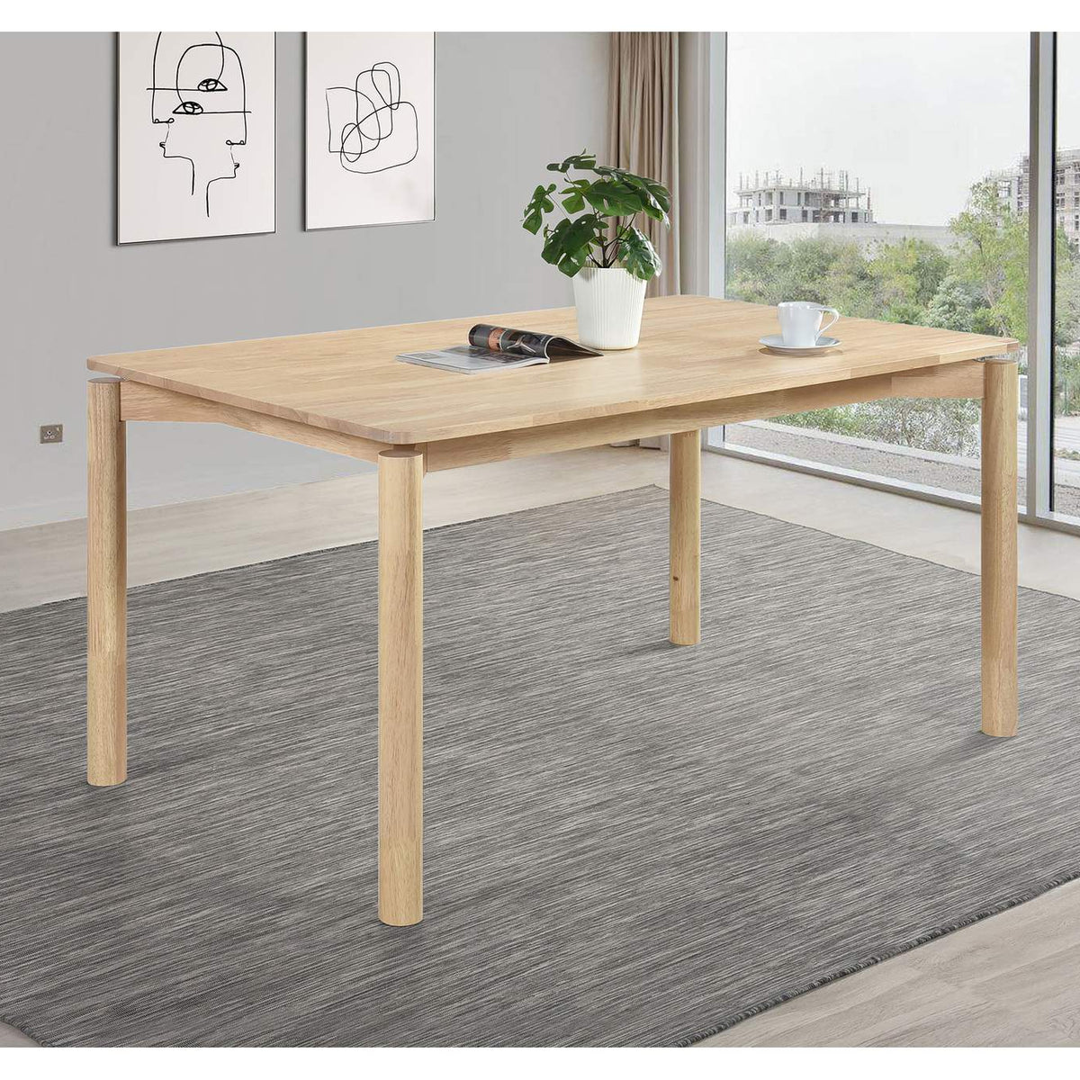 108551 Parkridge 59-inch Rectangular Dining Table White Washed
