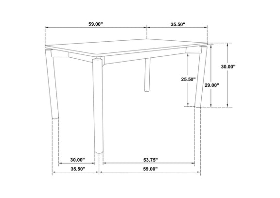 108551 Parkridge 59-inch Rectangular Dining Table White Washed