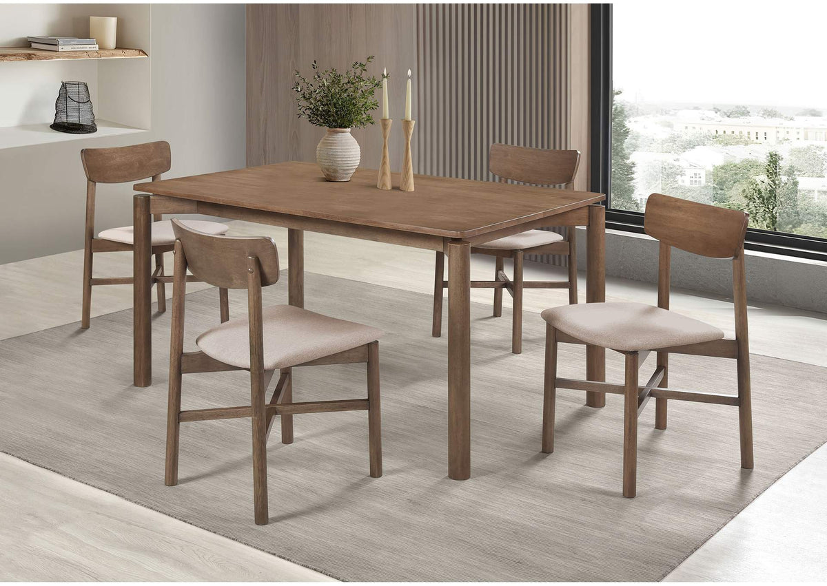 108561-S5 Parkridge 5-piece 59-inch Wood Dining Set Natural Walnut