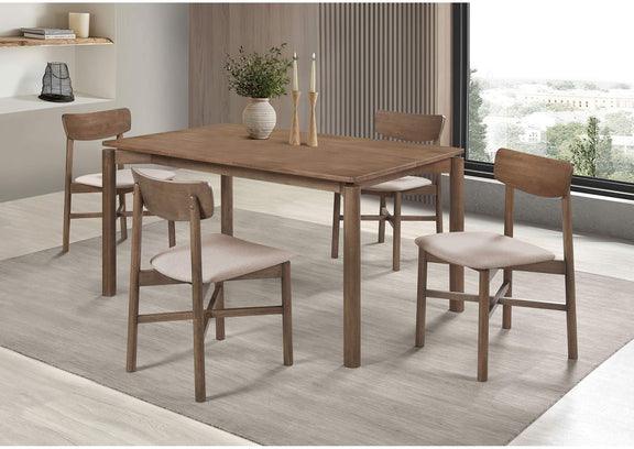 108561-S5 Parkridge 5-piece 59-inch Wood Dining Set Natural Walnut