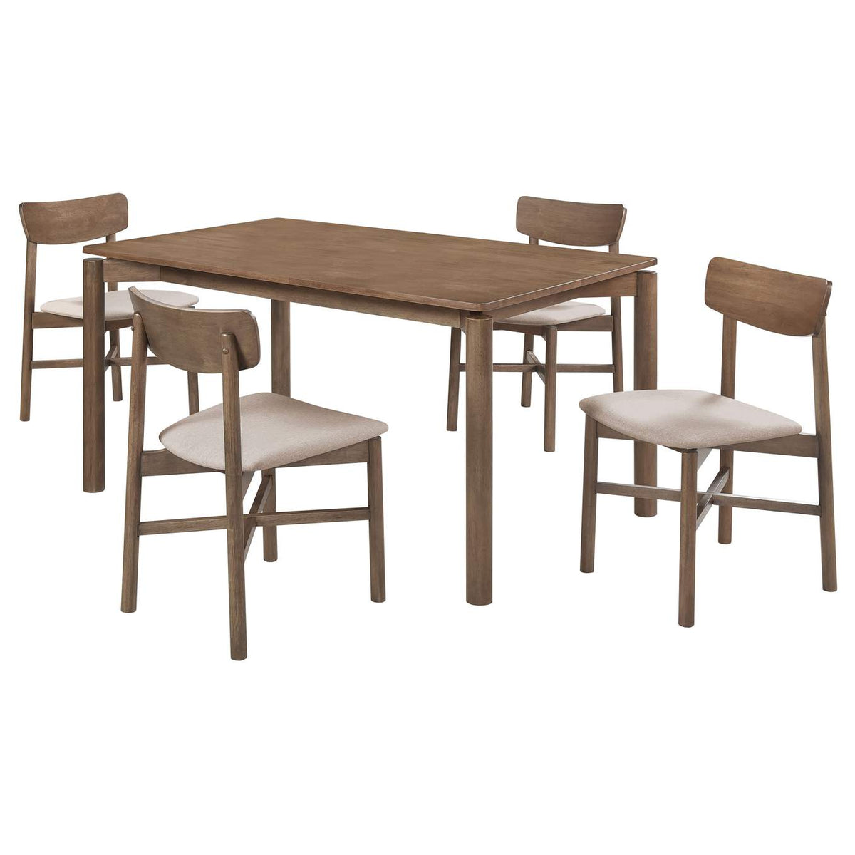 108561-S5 Parkridge 5-piece 59-inch Wood Dining Set Natural Walnut