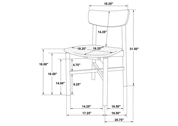 108561-S5 Parkridge 5-piece 59-inch Wood Dining Set Natural Walnut