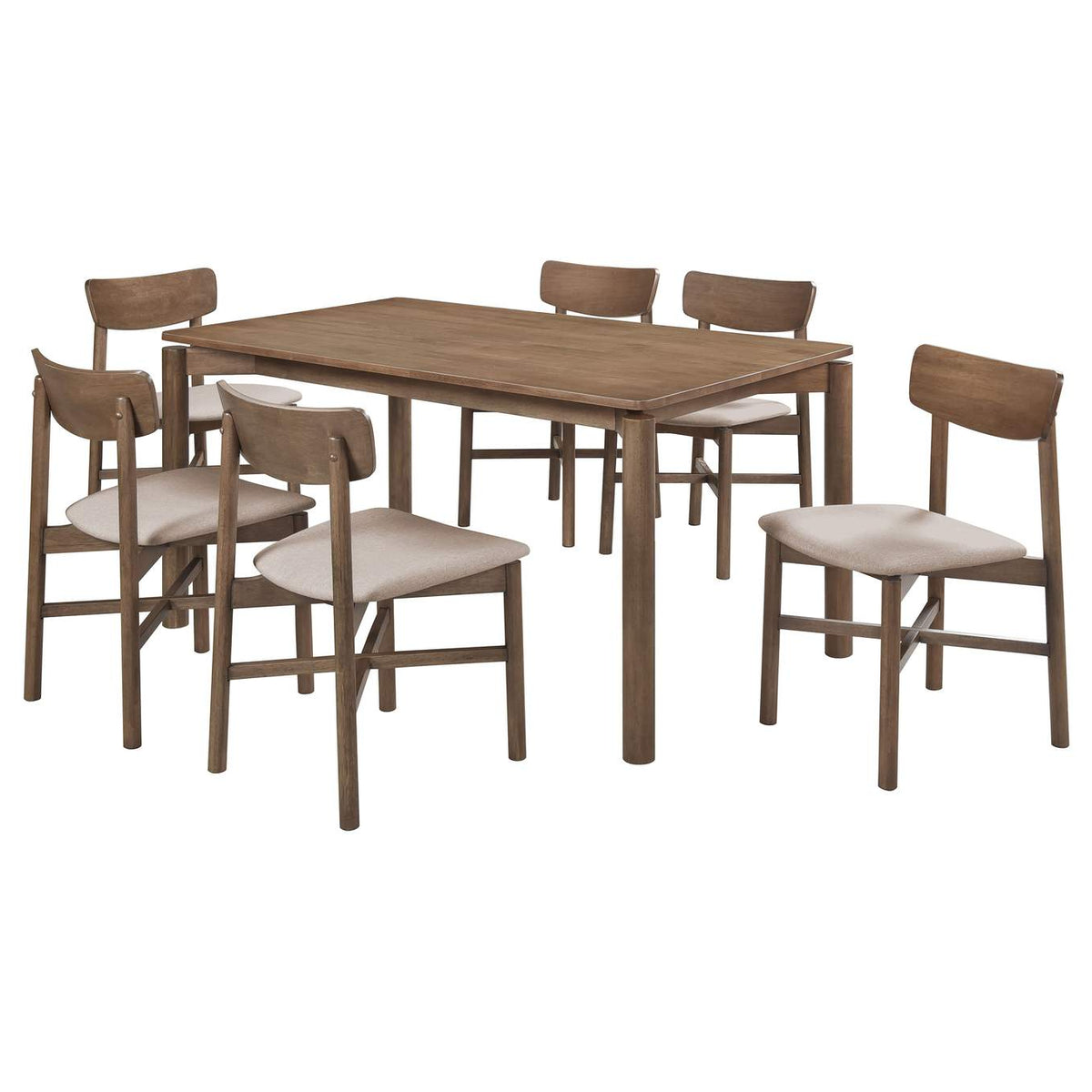 108561-S7 Parkridge 7-piece 59-inch Wood Dining Set Natural Walnut