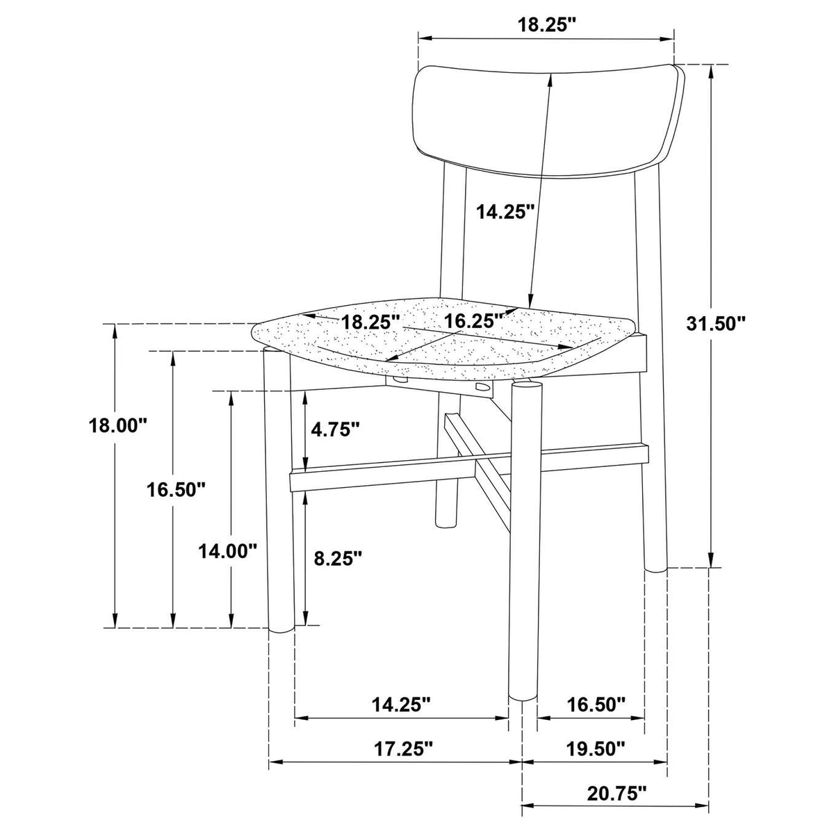 108561-S7 Parkridge 7-piece 59-inch Wood Dining Set Natural Walnut