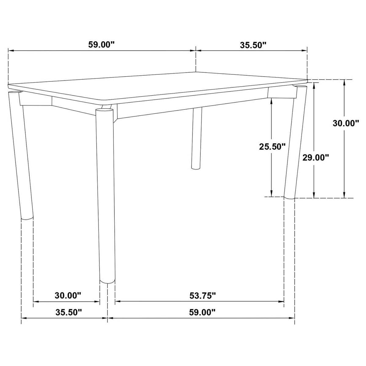 108561 Parkridge 59-inch Rectangular Dining Table Natural Walnut