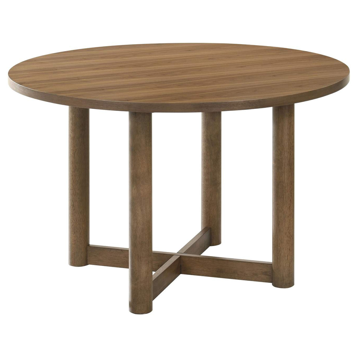 108570-S5 Crestmore 5-piece 46-inch Round Wood Dining Table Set Walnut