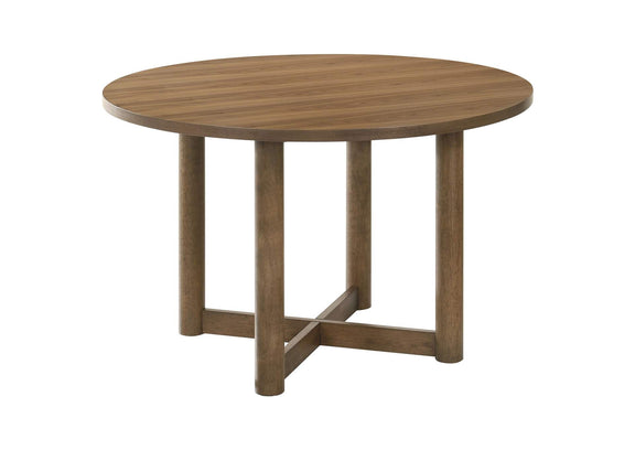 108570-S5 Crestmore 5-piece 46-inch Round Wood Dining Table Set Walnut