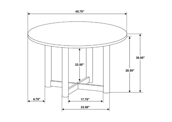 108570-S5 Crestmore 5-piece 46-inch Round Wood Dining Table Set Walnut
