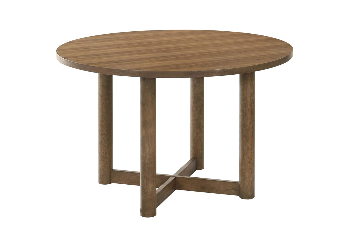 108570 Crestmore 46-inch Round Wood Dining Table Walnut