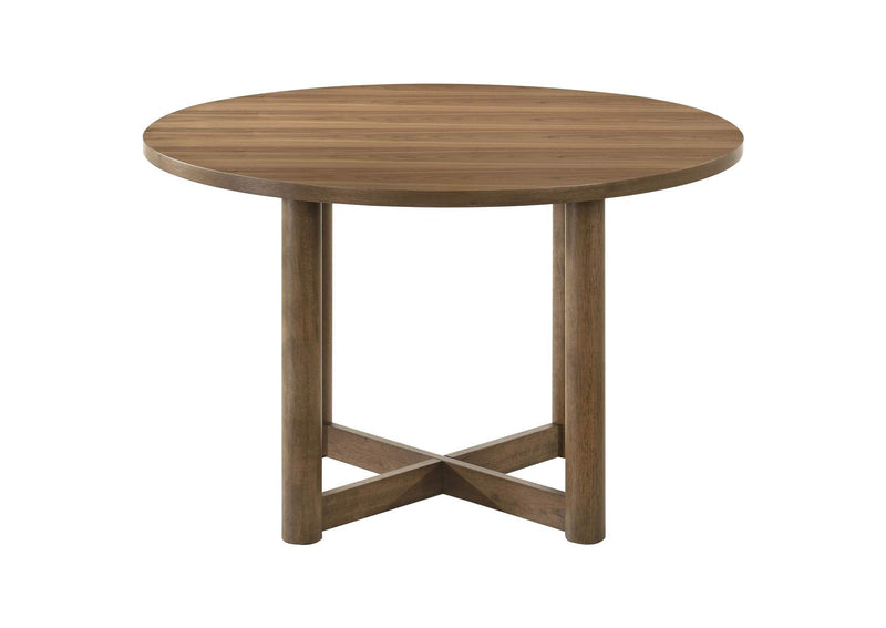 108570 Crestmore 46-inch Round Wood Dining Table Walnut