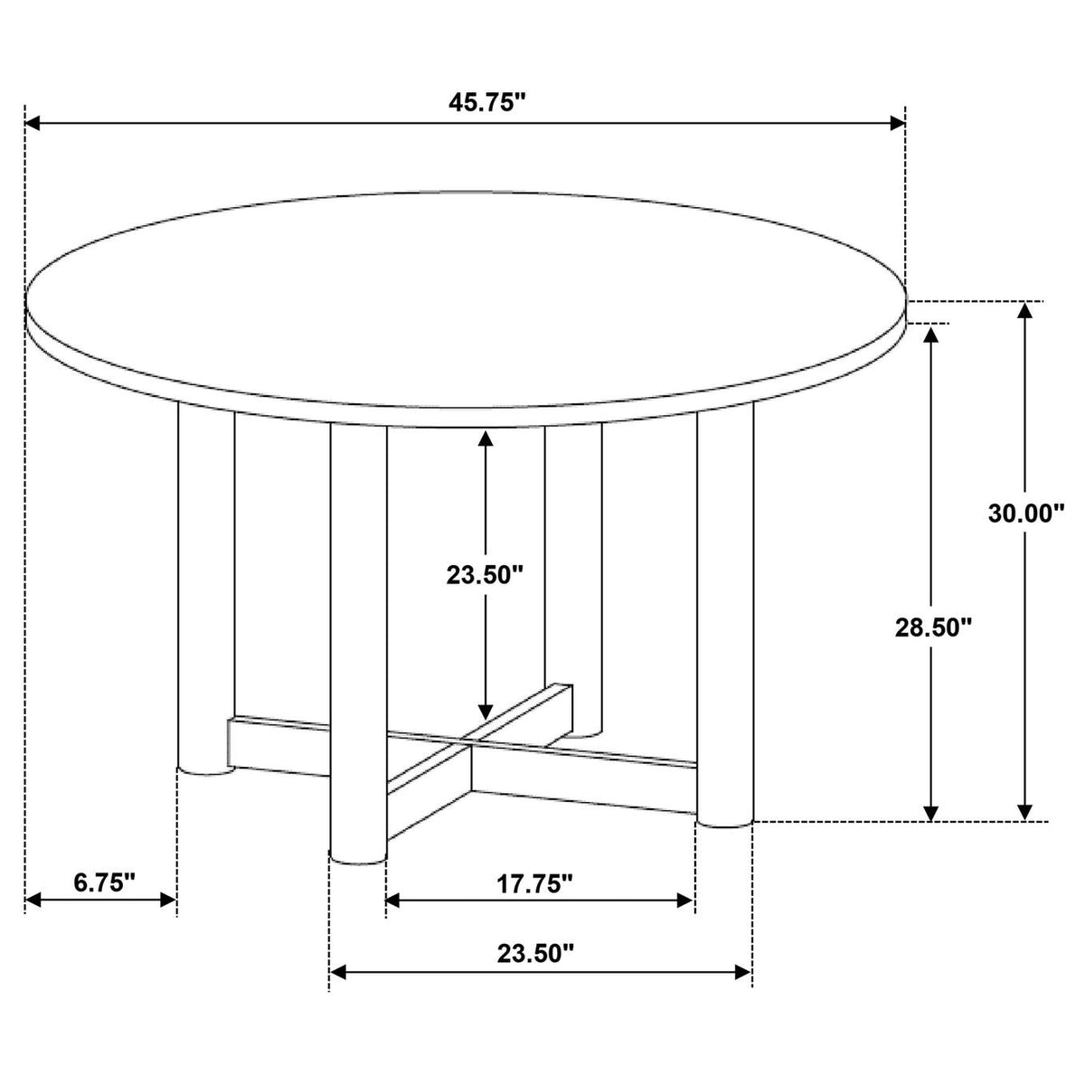 108570 Crestmore 46-inch Round Wood Dining Table Walnut