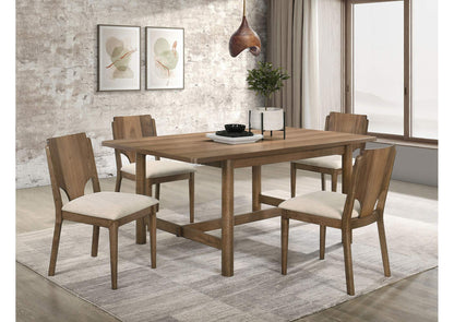 108571-S5 Crestmore 5-piece Rectangular Dining Table Set Walnut