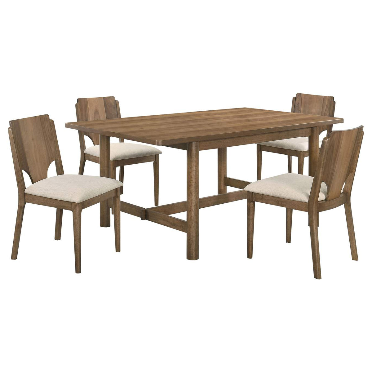 108571-S5 Crestmore 5-piece Rectangular Dining Table Set Walnut