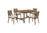108571-S5 Crestmore 5-piece Rectangular Dining Table Set Walnut