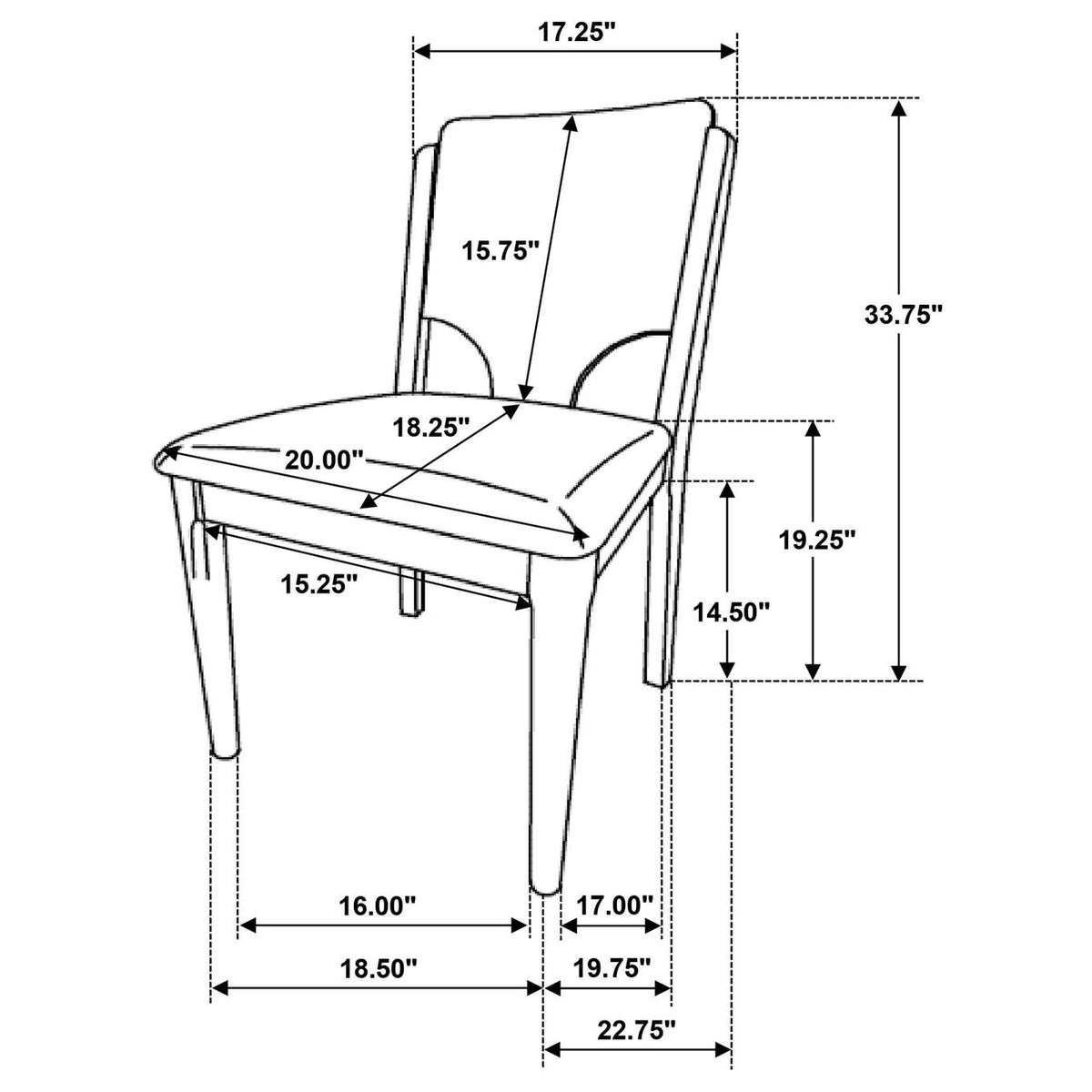 108571-S5 Crestmore 5-piece Rectangular Dining Table Set Walnut