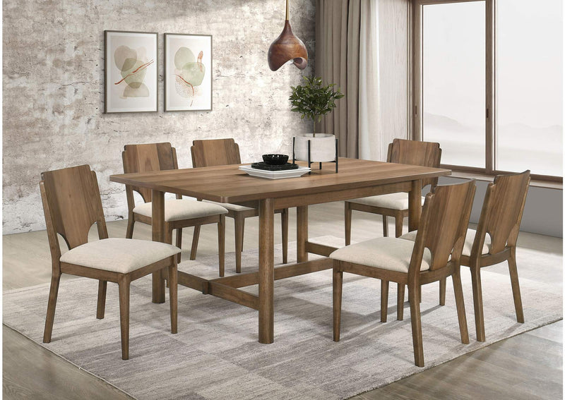 108571-S7 Crestmore 7-piece Rectangular Dining Table Set Walnut