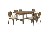 108571-S7 Crestmore 7-piece Rectangular Dining Table Set Walnut