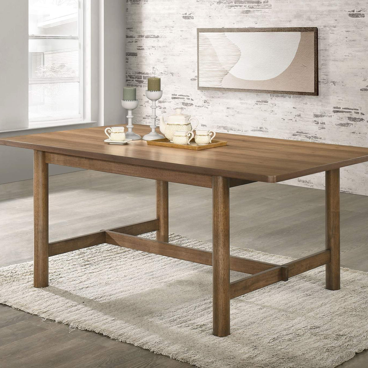 108571 Crestmore 71-inch Rectangular Wood Dining Table Walnut