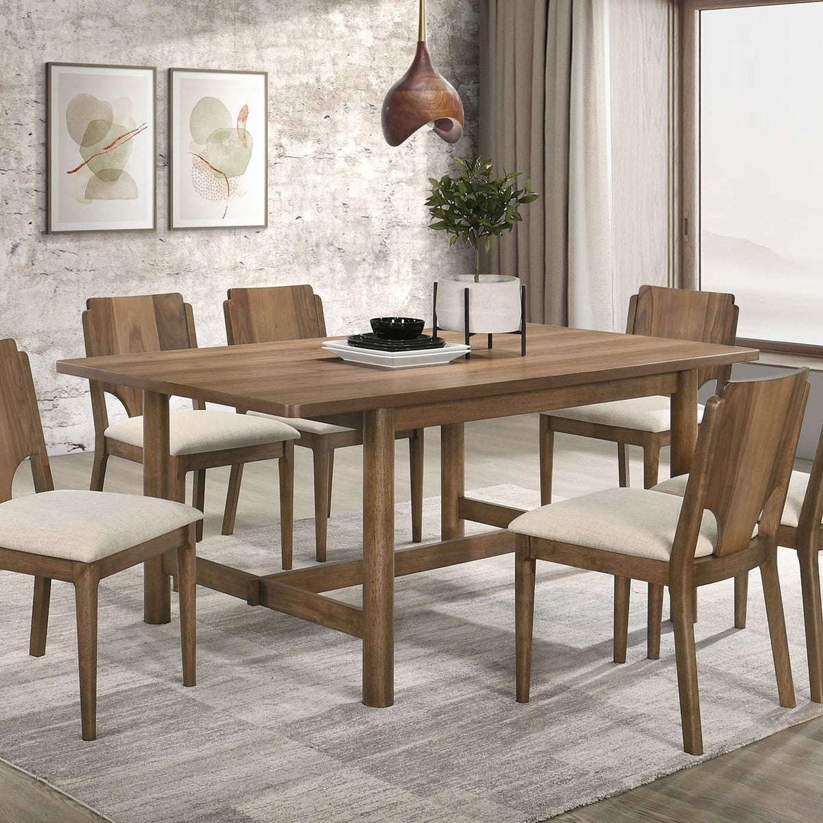 108571 Crestmore 71-inch Rectangular Wood Dining Table Walnut