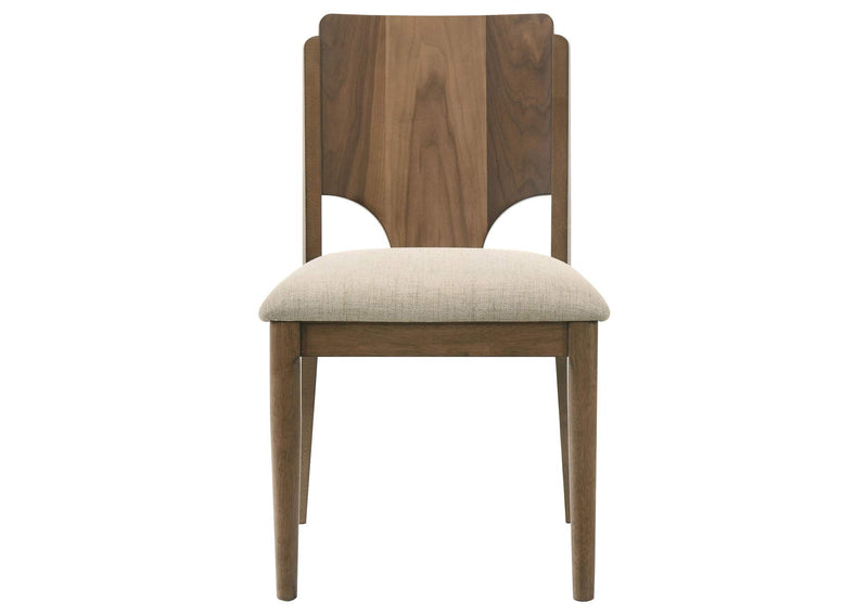 108572 Crestmore Dining Chair Upholstered Seat Walnut (Set of 2)