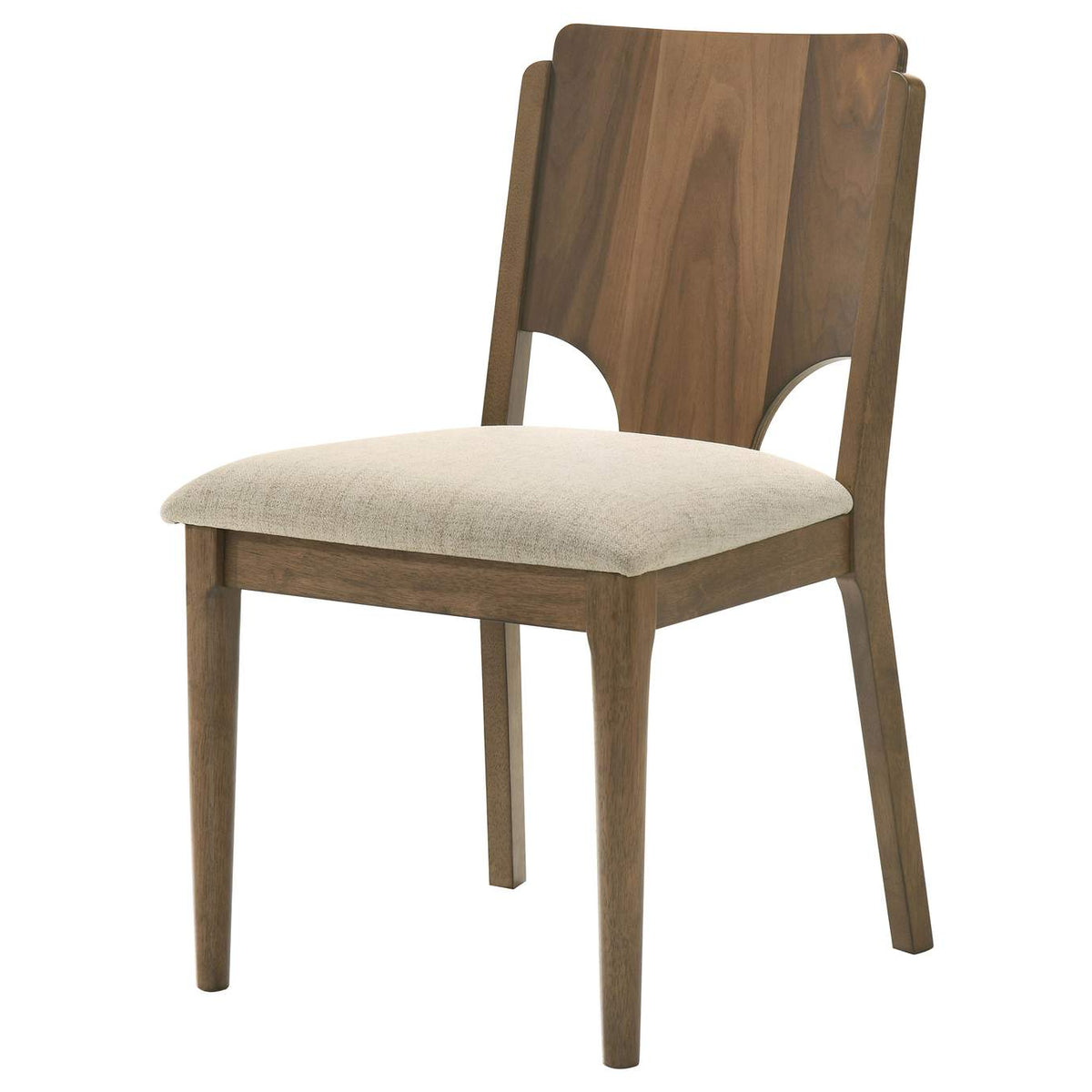 108572 Crestmore Dining Chair Upholstered Seat Walnut (Set of 2)