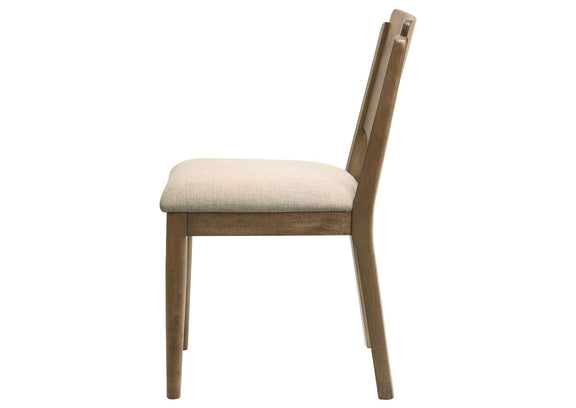 108572 Crestmore Dining Chair Upholstered Seat Walnut (Set of 2)