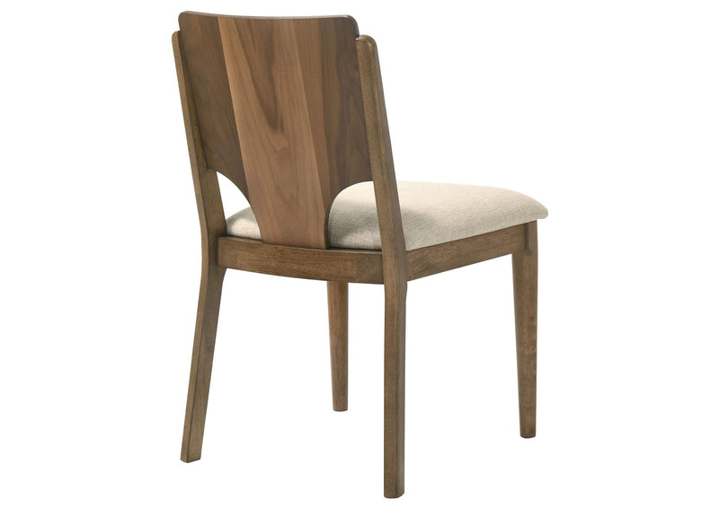 108572 Crestmore Dining Chair Upholstered Seat Walnut (Set of 2)