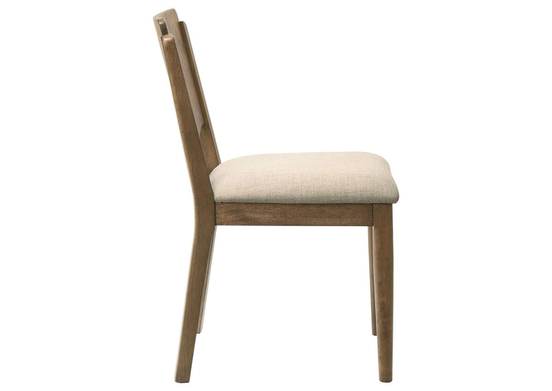 108572 Crestmore Dining Chair Upholstered Seat Walnut (Set of 2)