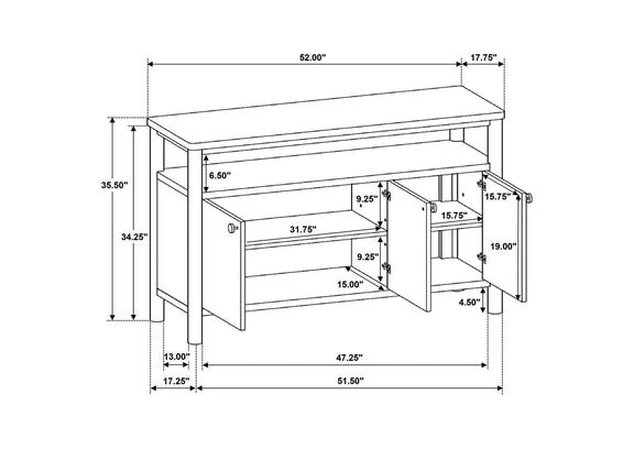 108575 Crestmore 52-inch Dining Cabinet Sideboard Buffet Walnut