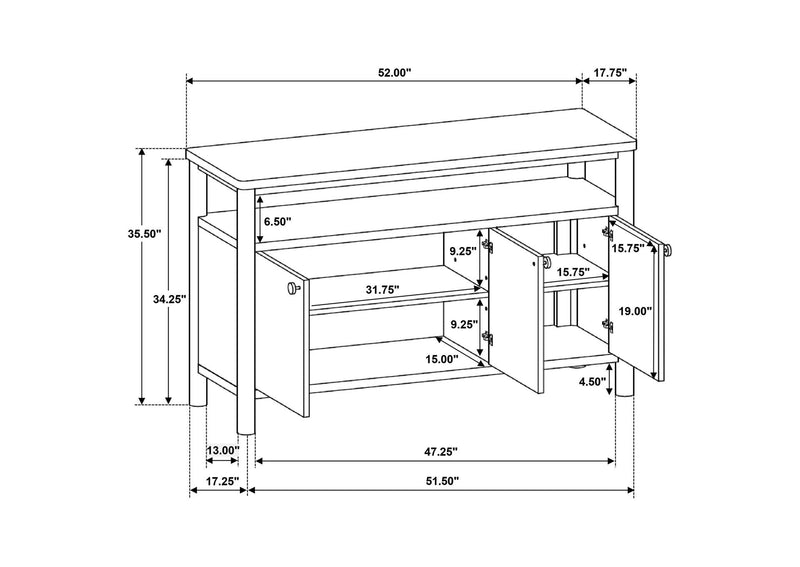 108575 Crestmore 52-inch Dining Cabinet Sideboard Buffet Walnut