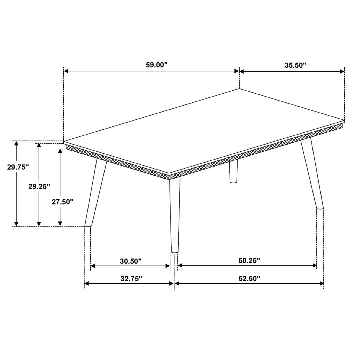 108621 Onslow 59-inch Rectangular Wood Dining Table Dark Brown