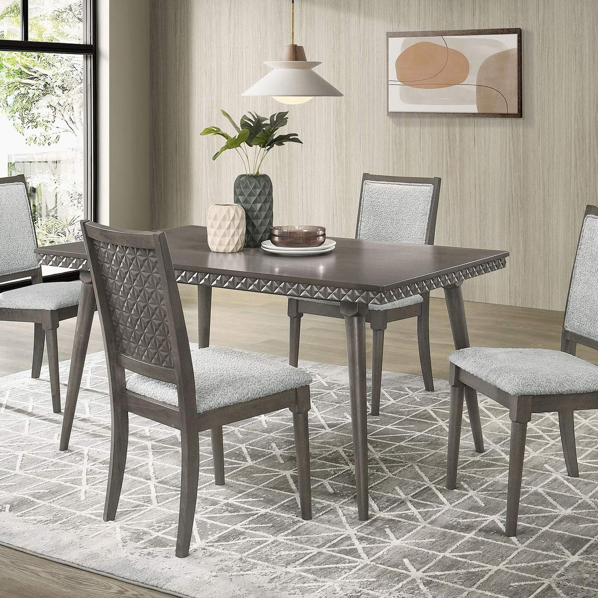 108622 Onslow Upholstered Dining Side Chair Dark Brown (Set of 2)