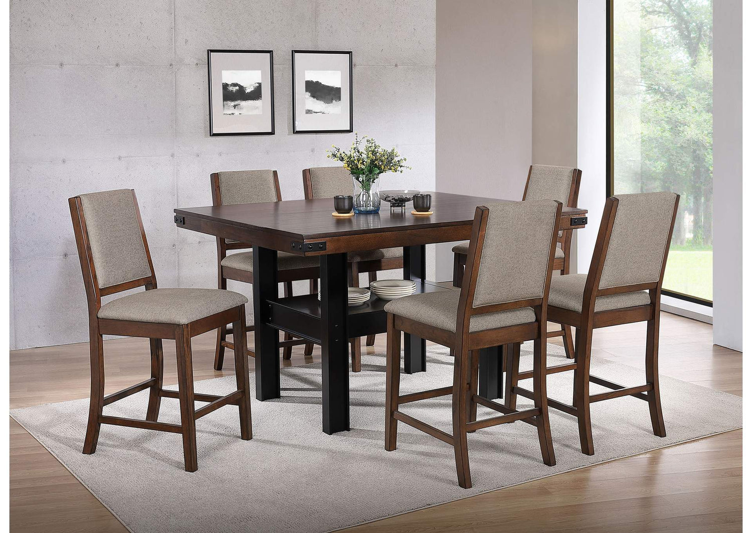 108888-S7 Patterson 7-piece Counter Height Dining Set Mango Oak