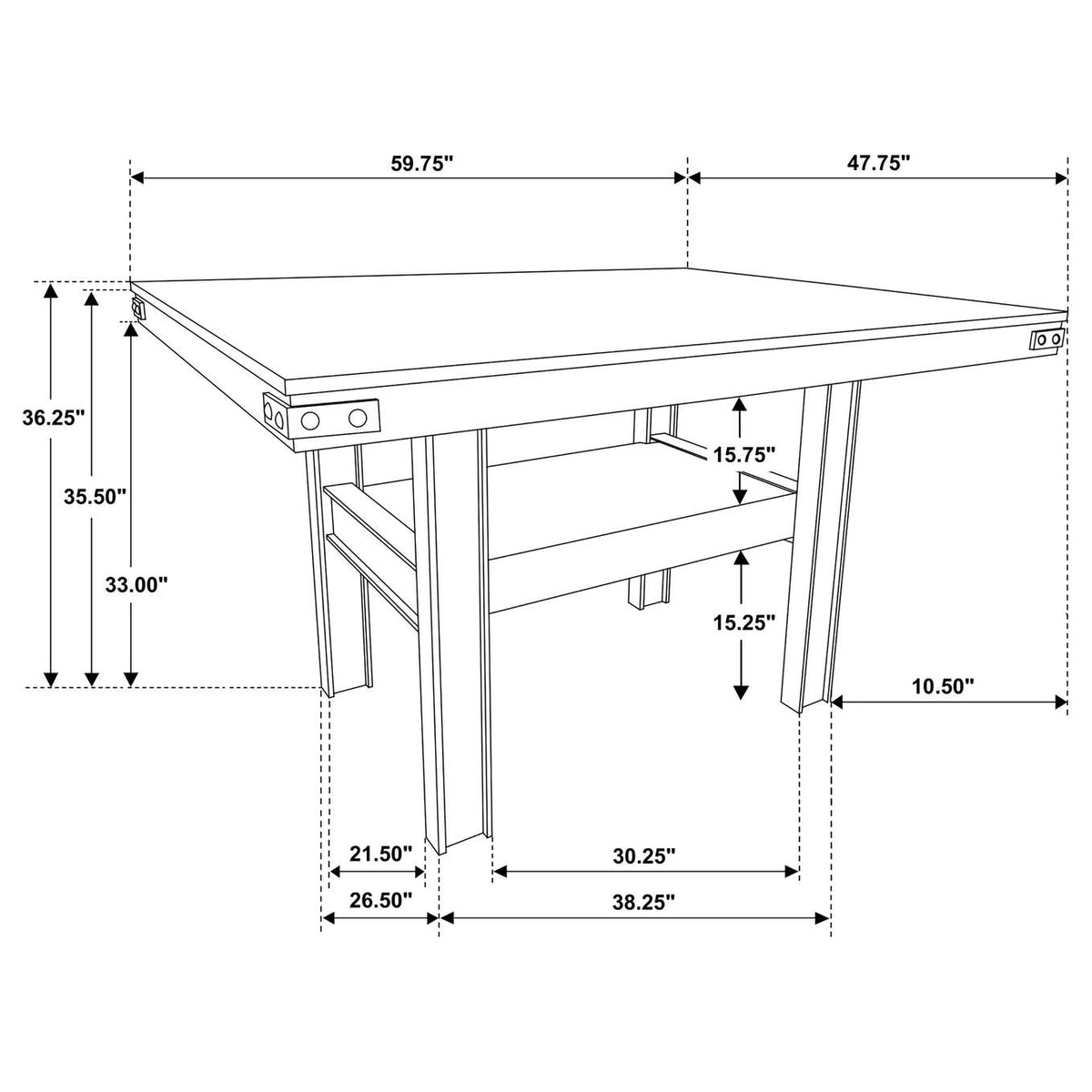 108888-S7 Patterson 7-piece Counter Height Dining Set Mango Oak