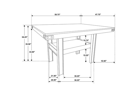 108888 Patterson 60-inch Counter Height Dining Table Mango Oak