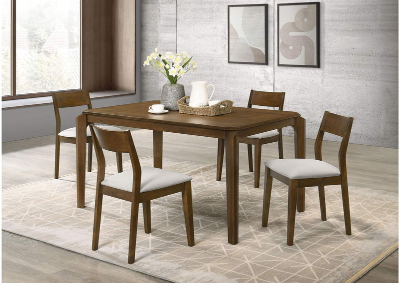 108921-S5 Almonte 5-piece 59-inch Rectangular Dining Set Dark Brown