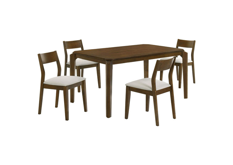 108921-S5 Almonte 5-piece 59-inch Rectangular Dining Set Dark Brown