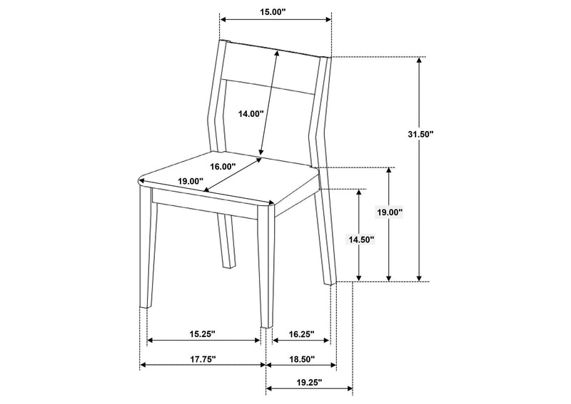 108921-S5 Almonte 5-piece 59-inch Rectangular Dining Set Dark Brown